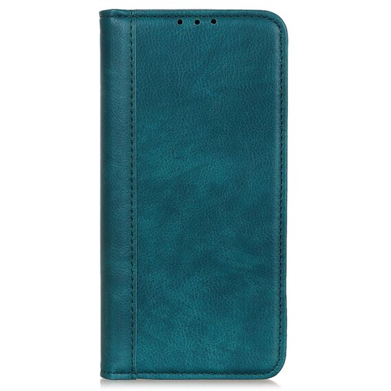 Etui z klapką do Xiaomi Poco F6 Pro, Split Leather, zielone