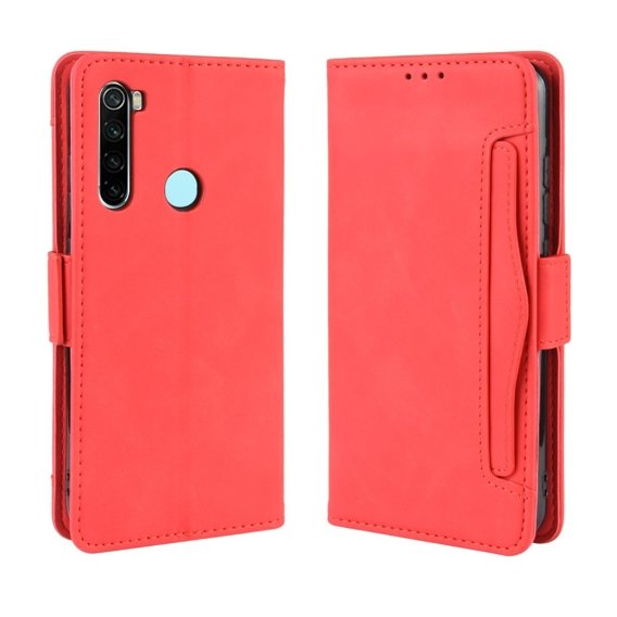 Etui z klapką do Xiaomi Redmi Note 8T, Card Slot, czerwone