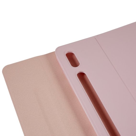Etui z klawiaturą do Galaxy Tab S7+ Plus / S8+ Plus /S7 FE T730 T733, Pen Slot, różowe rose gold