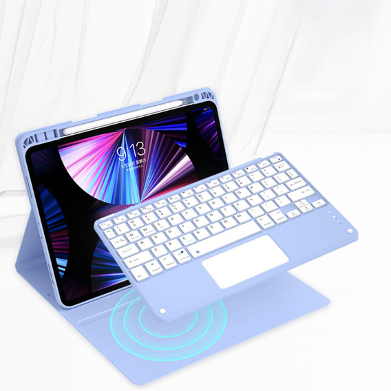 Etui z klawiaturą do iPad Air 10.9 4 2020 / 5 2022, Touchpad, niebieskie