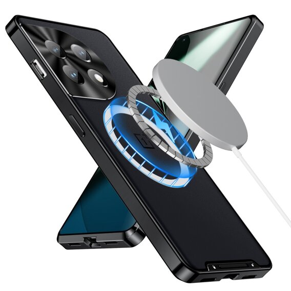 Etui z ochroną aparatu do OnePlus 12 5G, CamShield MagSafe, przezroczyste / czarne