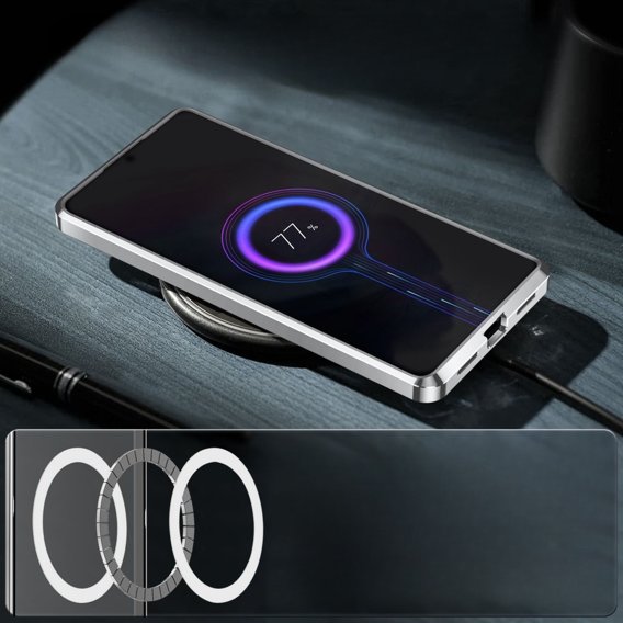 Etui z ochroną aparatu do Samsung Galaxy S20 FE, CamShield MagSafe, przezroczyste / srebrne