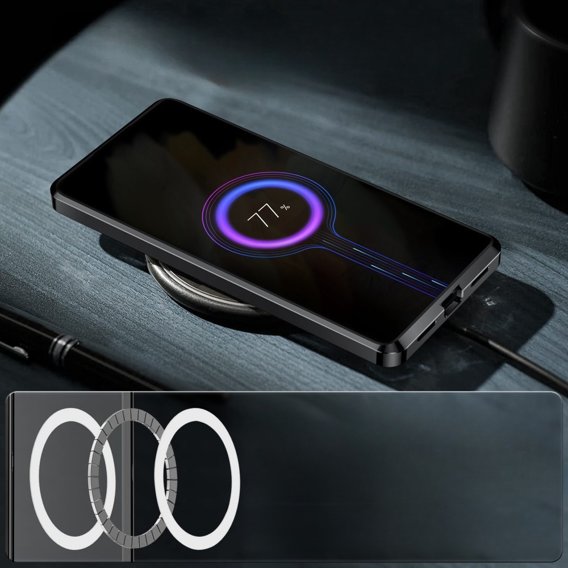 Etui z ochroną aparatu do Samsung Galaxy S21, CamShield MagSafe, przezroczyste / czarne