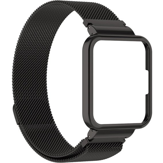 Pasek Bransoleta Milanese z Etui do Xiaomi Redmi Watch 2 Lite, Czarny