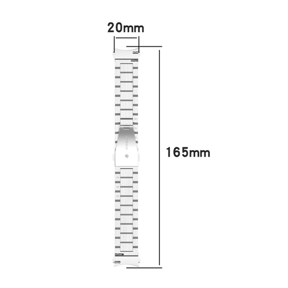 Pasek Bransoleta do Samsung Galaxy Watch 4/5/6 40/42/43/44/45/46/47mm, Czarna / Srebrna