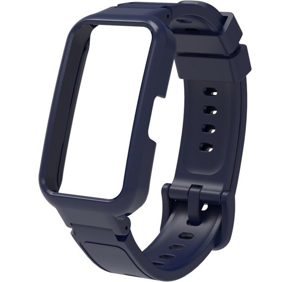 Pasek Silikonowy + Etui do Huawei Band 8 / Huawei Band 9, Granatowy