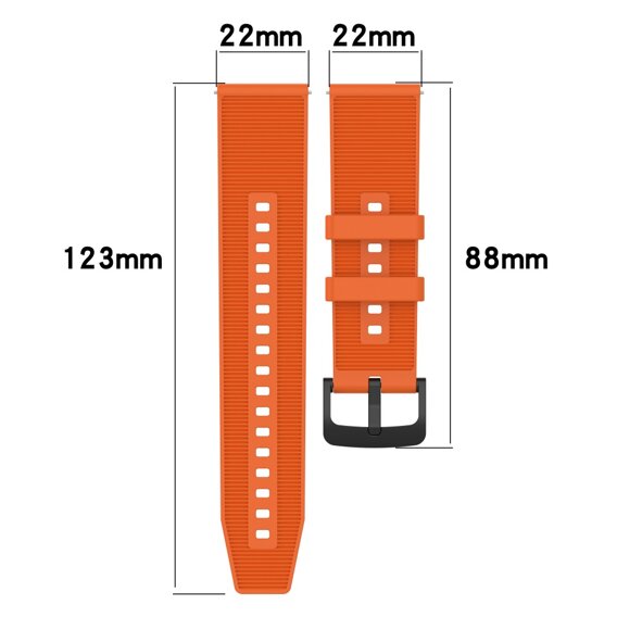 Pasek Silikonowy Uniwersalny 22mm, Pomarańczowy