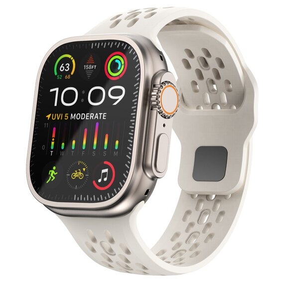 Pasek Silikonowy do Apple Watch 1/2/3/4/5/6/7/8/SE/ULTRA 42/44/45/49MM, Beżowy