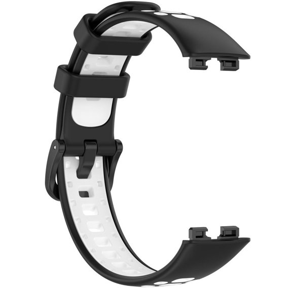 Pasek Silikonowy do Huawei Band 8 / Huawei Band 9, Czarny / Biały