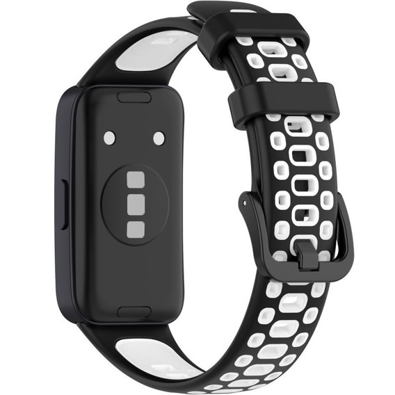 Pasek Silikonowy do Huawei Band 8 / Huawei Band 9, Czarny / Biały