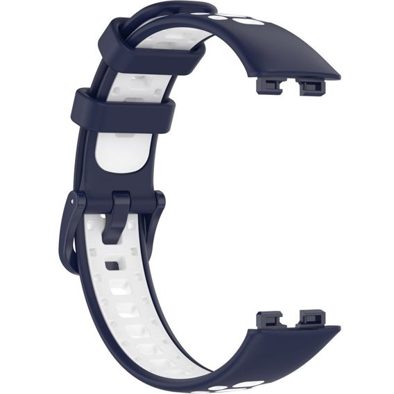 Pasek Silikonowy do Huawei Band 8 / Huawei Band 9, Granatowy / Biały