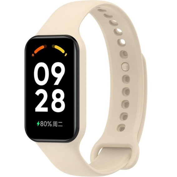 Pasek Silikonowy do Xiaomi Redmi Smart Band 2 / Xiaomi Smart Mi Band 8 Active, Beżowy