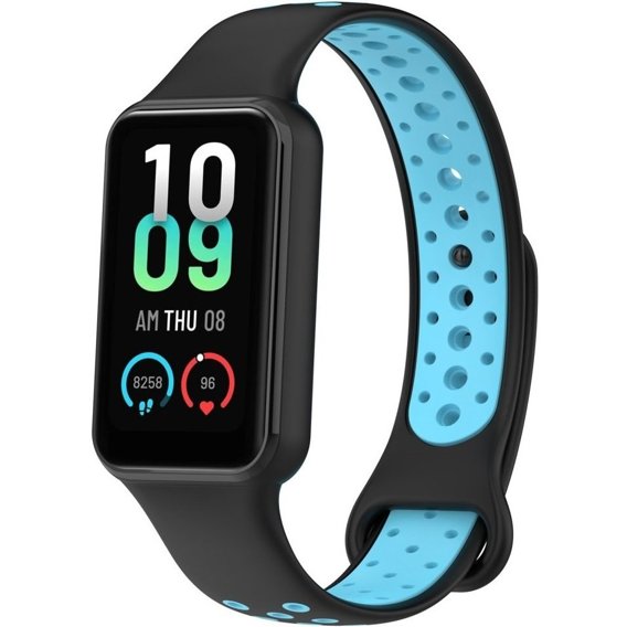 Pasek Silikonowy do Xiaomi Redmi Smart Band 2 / Xiaomi Smart Mi Band 8 Active, Czarny / Niebieski