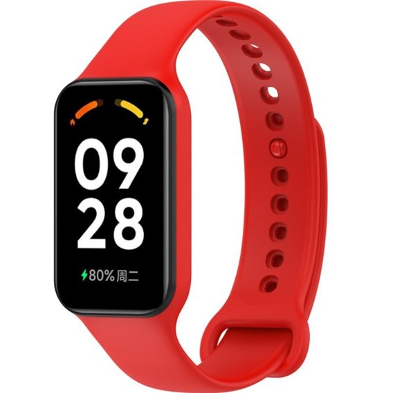 Pasek Silikonowy do Xiaomi Redmi Smart Band 2 / Xiaomi Smart Mi Band 8 Active, Czerwony