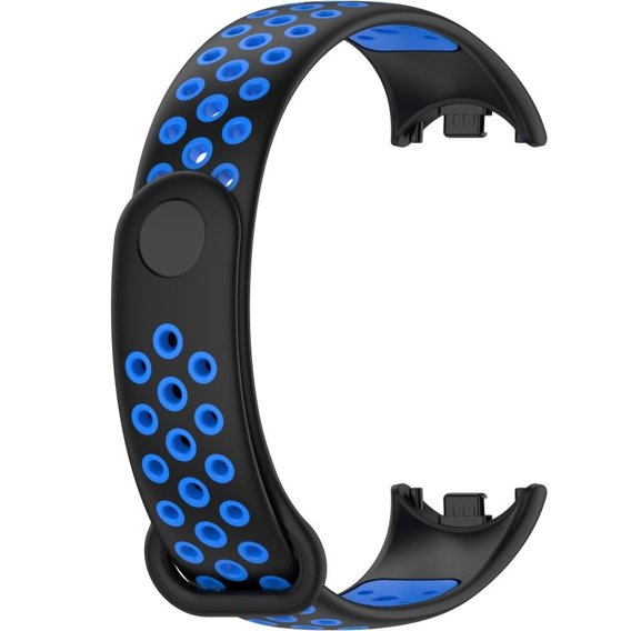 Pasek Silikonowy do Xiaomi Smart Mi Band 8 / Xiaomi Smart Mi Band 9, Czarny / Niebieski