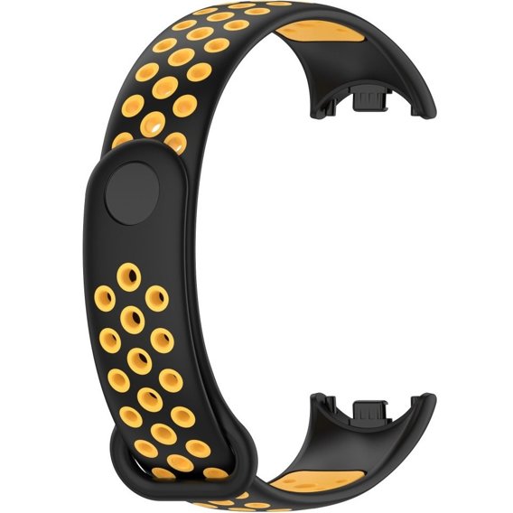 Pasek Silikonowy do Xiaomi Smart Mi Band 8 / Xiaomi Smart Mi Band 9, Czarny / Żółty