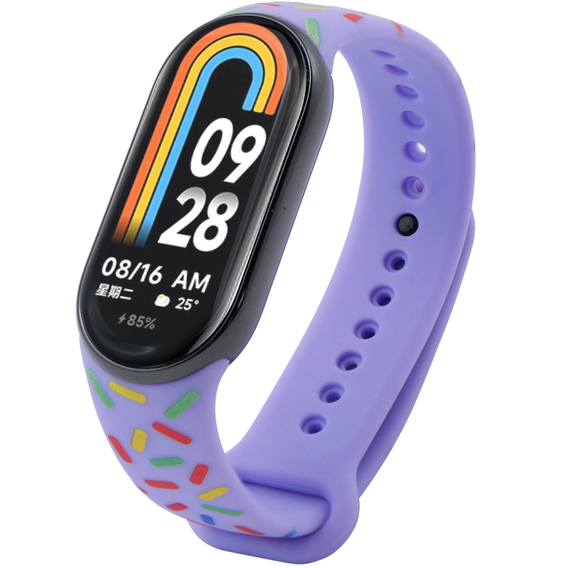 Pasek Silikonowy do Xiaomi Smart Mi Band 8 / Xiaomi Smart Mi Band 9, Fioletowy