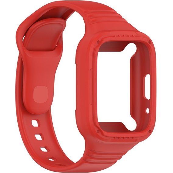 Pasek Silikonowy z Etui do Xiaomi Redmi Watch 3 Active, Czerwony