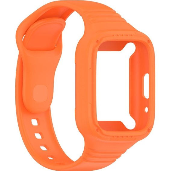 Pasek Silikonowy z Etui do Xiaomi Redmi Watch 3 Active, Pomarańczowy