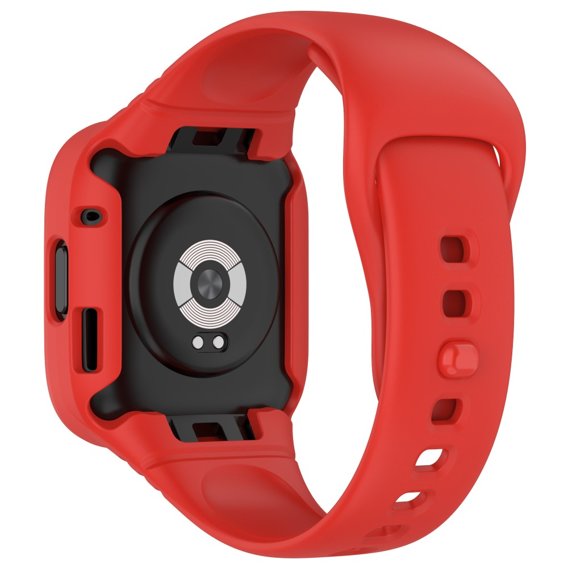 Pasek Silikonowy z Etui do Xiaomi Redmi Watch 3, Czerwony