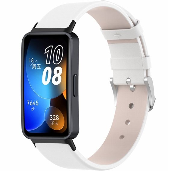 Pasek Skórzany do Huawei Band 8 / Huawei Band 9, Biały