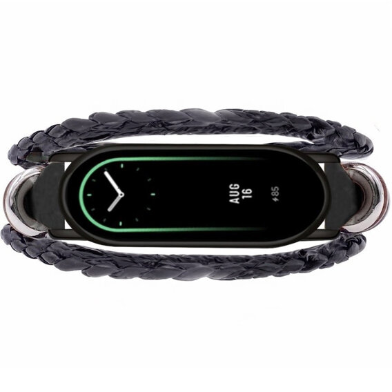 Pasek Skórzany do Xiaomi Smart Mi Band 8 / Xiaomi Smart Mi Band 9, Czarny