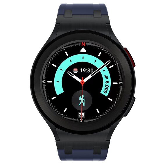 Pasek silikonowy do Samsung Galaxy Watch 4/5/6 40/42/43/44/45/46/47mm, Granatowy / czarna klamra