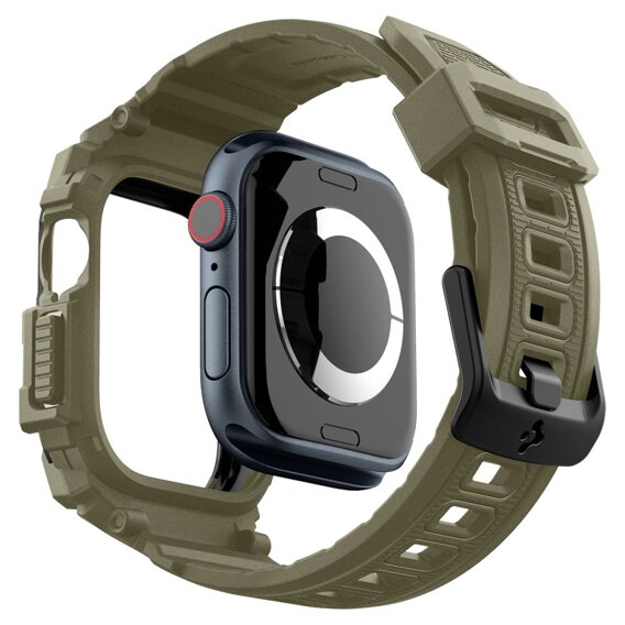 Pasek z etui Spigen do Apple Watch 10 46mm, Rugged Armor Pro, zielone