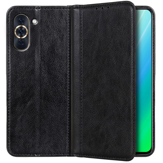 Skórzane Etui Wallet do Huawei Nova 10 Pro 4G, Split Leather, Black
