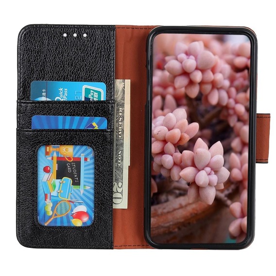 Skórzane Etui Wallet do Samsung Galaxy A70, Nappa Texture, Black