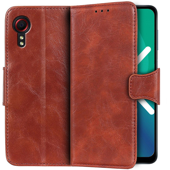 Skórzane Etui Wallet do Samsung Galaxy Xcover 5, Brown
