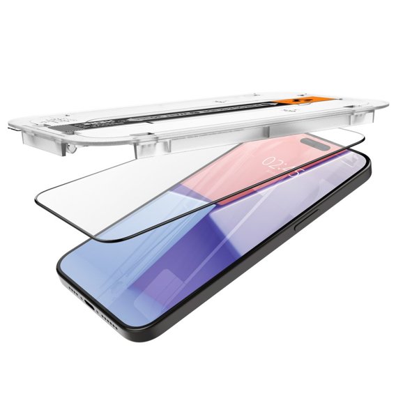 Spigen Glas.”EZ FIT” FC Szkło Hartowane do iPhone 15 Pro Max, Czarne