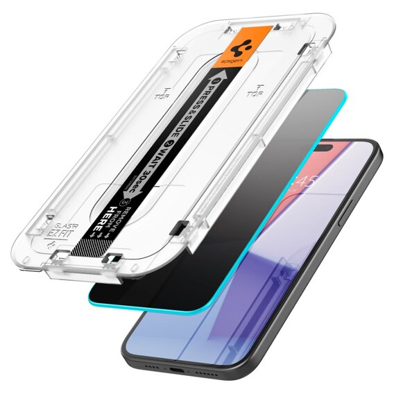 Spigen Glas. ”EZ FIT” Szkło Hartowane prywatyzujące do iPhone 15