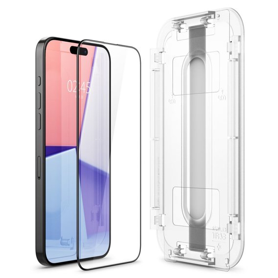 Spigen Glas.TR ”EZ FIT” FC Szkło Hartowane do iPhone 15 Pro, Czarne