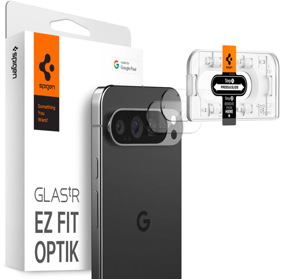 Spigen OPTIK.TR ”EZ FIT” Szkło Hartowane na Aparat do Google Pixel 9 Pro (2 sztuki)