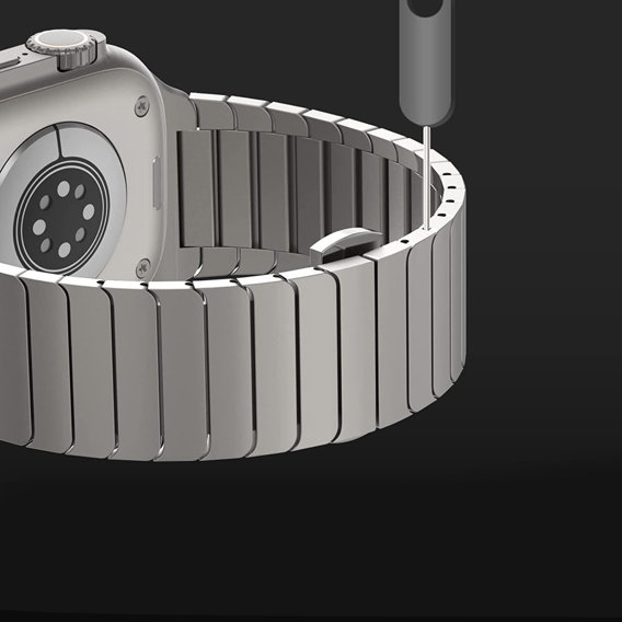Stalowa bransoleta do Apple Watch 1/2/3/4/5/6/7/8/SE/Ultra 42/44/45/49mm, Srebrna