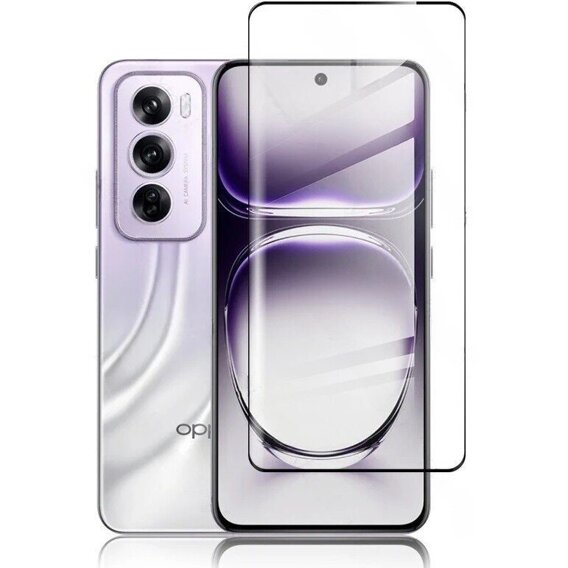 Szkło Hartowane 3D do Oppo Reno 12 Pro, czarna ramka