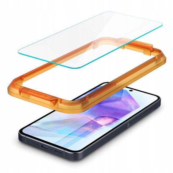 Szkło Hartowane z ramką do montażu SPIGEN Alm Glas.TR do Samsung Galaxy A55 5G (2 sztuki)