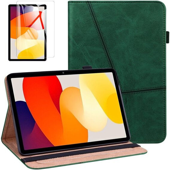 Zestaw Etui + Szkło Hartowane do Xiaomi Redmi Pad SE 11", Klasyczne, Z klapką, zielone