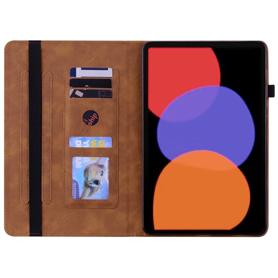 Zestaw Etui + Szkło Hartowane do Xiaomi Redmi Pad SE 11", Wallet, brązowe