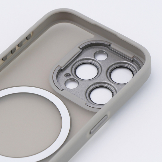 Zestaw Etui do MagSafe do iPhone 15 Pro, Hybrid Matte Lens Pro, tytanowe szare + szkło