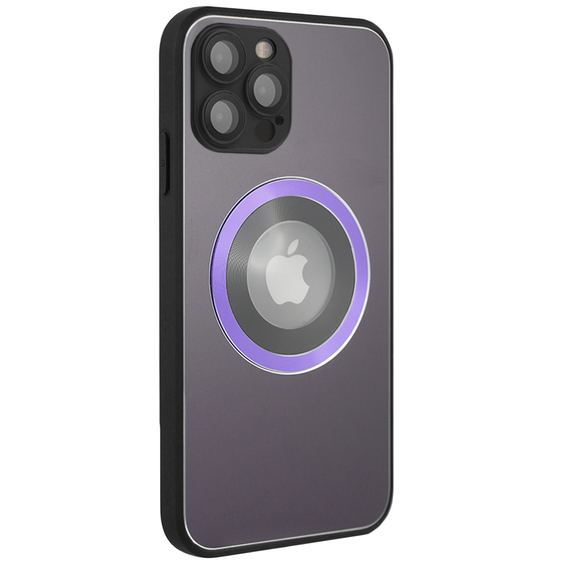 Zestaw Etui do Magsafe do iPhone 13 Pro Max, Hole for Apple Logo, fioletowe + Szkło