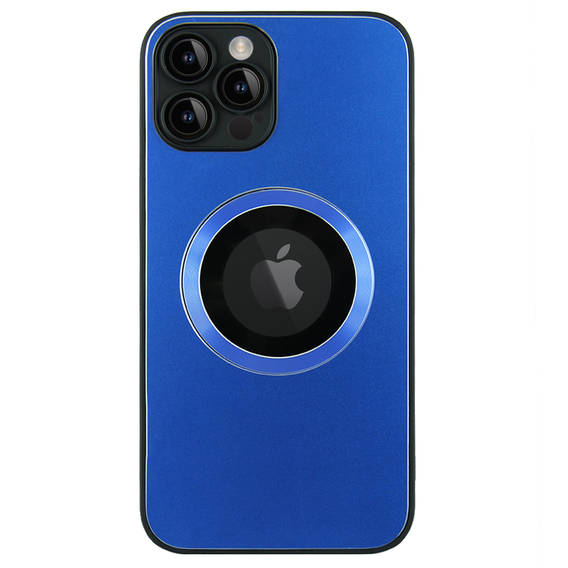 Zestaw Etui do Magsafe do iPhone 13 Pro Max, Hole for Apple Logo, niebieskie + Szkło