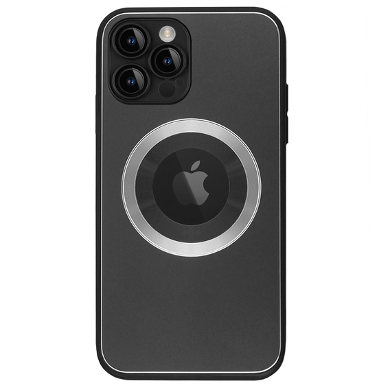 Zestaw Etui do Magsafe do iPhone 13 Pro Max, Hole for Apple Logo, szare + Szkło