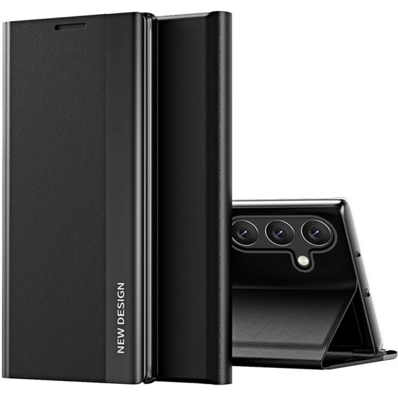 Zestaw Etui do Samsung Galaxy A54 5G, Side Magnetic z klapką, Czarne + szkło