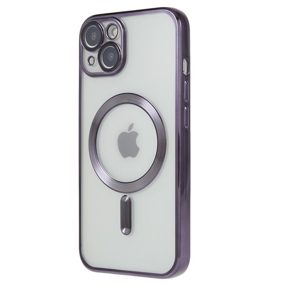 Zestaw Etui do iPhone 14, MagSafe Hybrid, fioletowe + Szkło