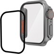 2w1 Etui + Szkło Hartowane do Apple Watch 4/5/6/SE 44MM, Szare/Pomarańczowe