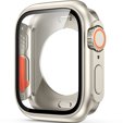 2w1 Pełne Etui + Szkło Hartowane do Apple Watch 4/5/6/SE 40MM, Beżowe/Pomarańczowe