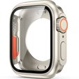 2w1 Pełne Etui + Szkło Hartowane do Apple Watch 4/5/6/SE 44MM, Beżowe/Pomarańczowe