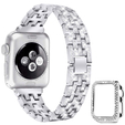 Bransoleta + Etui z Diamentami do Apple Watch 4/5/6/SE 44mm, Srebrne